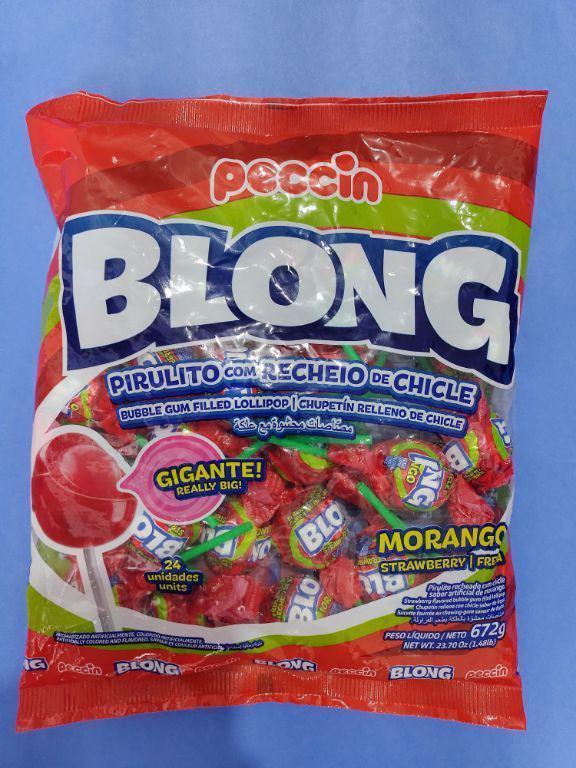 PIRULITOS 2x 24un 1,34Kg BLONG COM RECHEIO SORTIDO CHICLETE GIGANTE