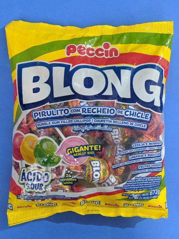 PIRULITOS 2x 24un 1,34Kg BLONG COM RECHEIO SORTIDO CHICLETE GIGANTE