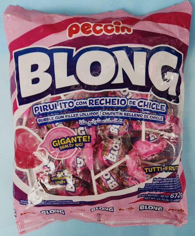 PIRULITOS 2x 24un 1,34Kg BLONG COM RECHEIO SORTIDO CHICLETE GIGANTE