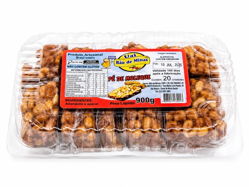 DOCE 20un 900g PÉ DE MOLEQUE BÃO KIDIMINAS