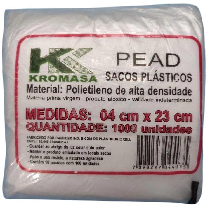 SACO 1X100un 4X23 PLÁSTICO KROMASA