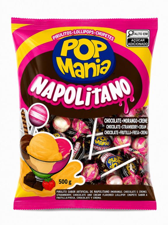 PIRULITO 2x 500g SABOR NAPOLITANO POP MANIA RICLAN