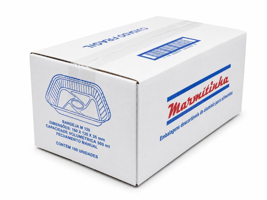 BANDEJA 10x 10un 500ml ALUMINIO MARMITINHA M120