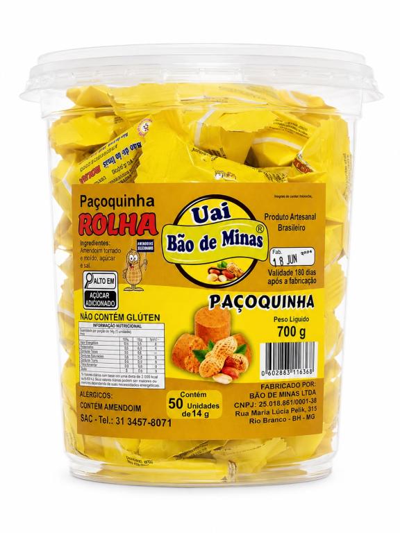 PAÇOCA 2x 50un 700g ROLHA BÃO DE MINAS