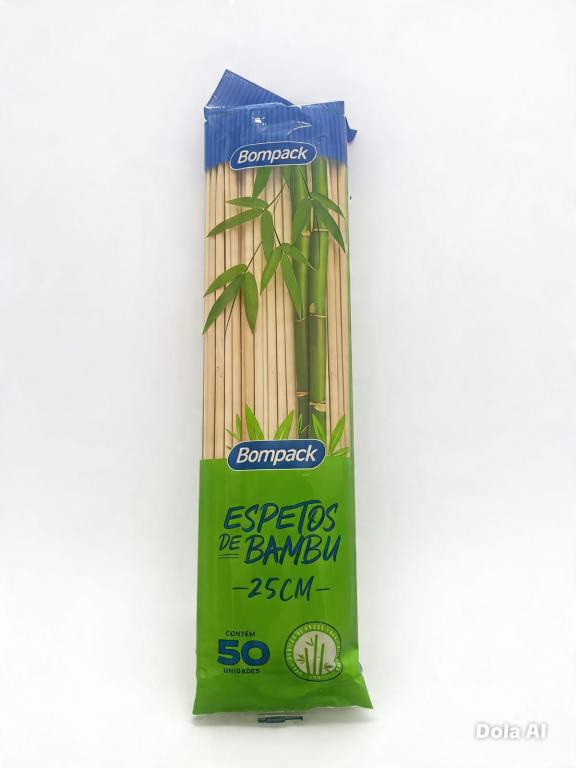 ESPETO 3x 50un 25cm BAMBU BOMPACK PARA CHURRASCO