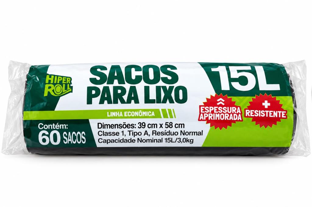 SACO 1x 60un 15 LITROS PARA LIXO HIPERROL
