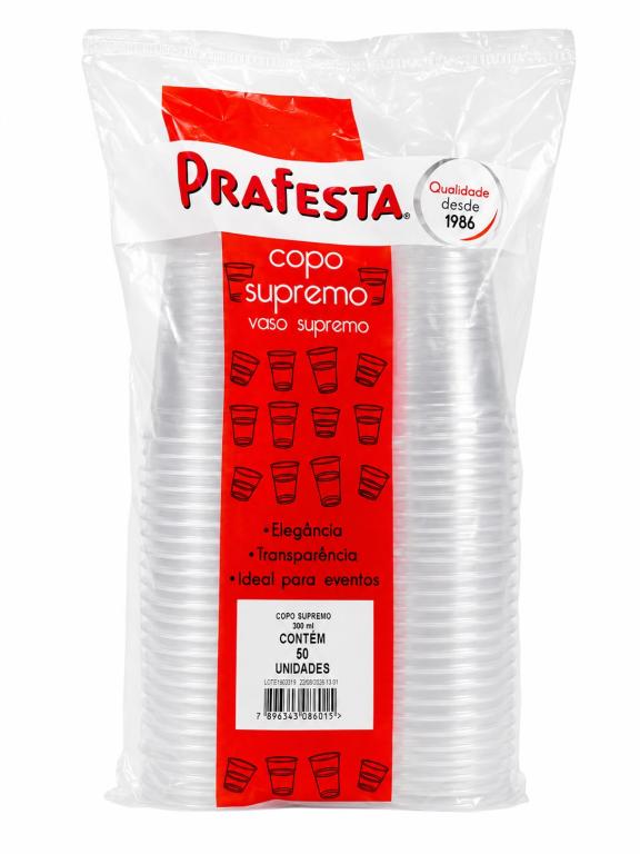 COPO 2x 50un 200ml  VASO SUPREMO PRAFESTA