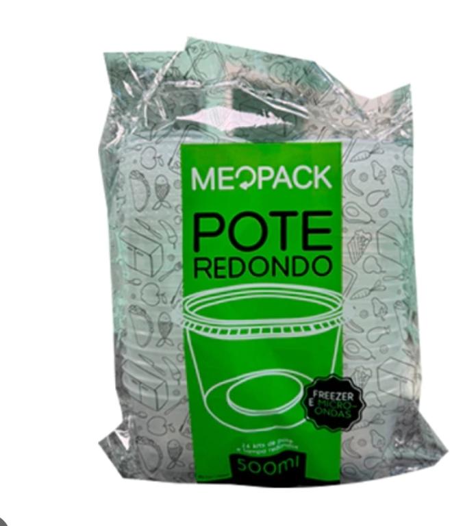 KIT 24un 500ml POTE PP REDONDO FREZEER MICROONDAS MEOPACK
