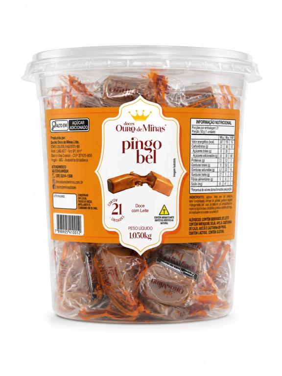 PINGO BEL 1x 21un 1,05Kg COM DOCE DE LEITE OURO DE MINAS