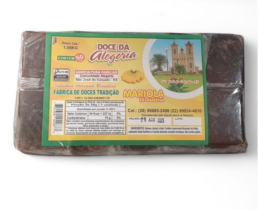 MARIOLA 2x 50un 1,05kg DE BANANA DOCE DA ALEGRIA