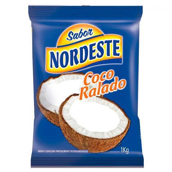COCO 2x 1Kg RALADO ÚMIDO ADOÇADO SABOR NORDESTE