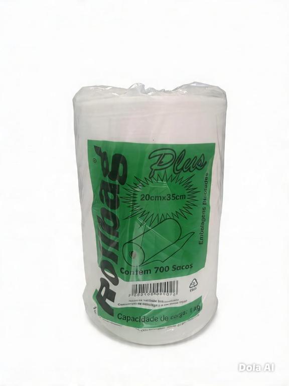 BOBINA 2x 700un 20X35 3.400Kg PLÁSTICA ROLLBAG