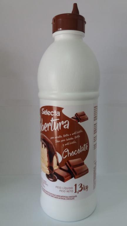 COBERTURA 2x 1,3kg CHOCOLATE SELECTA FRASCO
