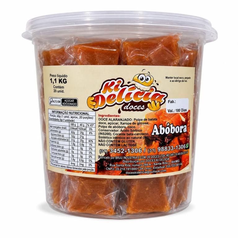 DOCE 2x 20un 1,1kg DE ABOBORA KI DELICIA