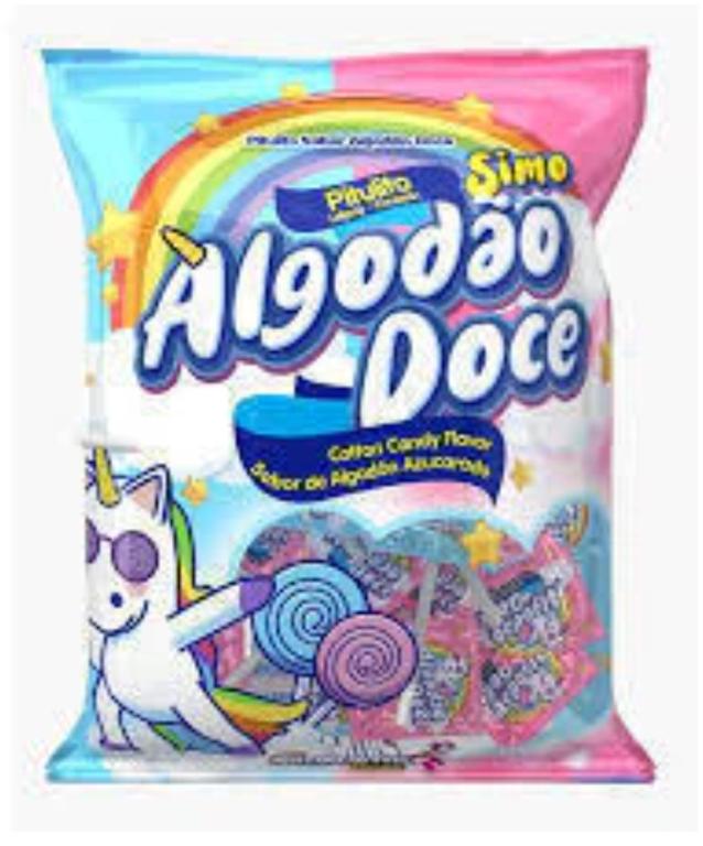 PIRULITO 1x 50un 400g ALGODÃO DOCE SIMO