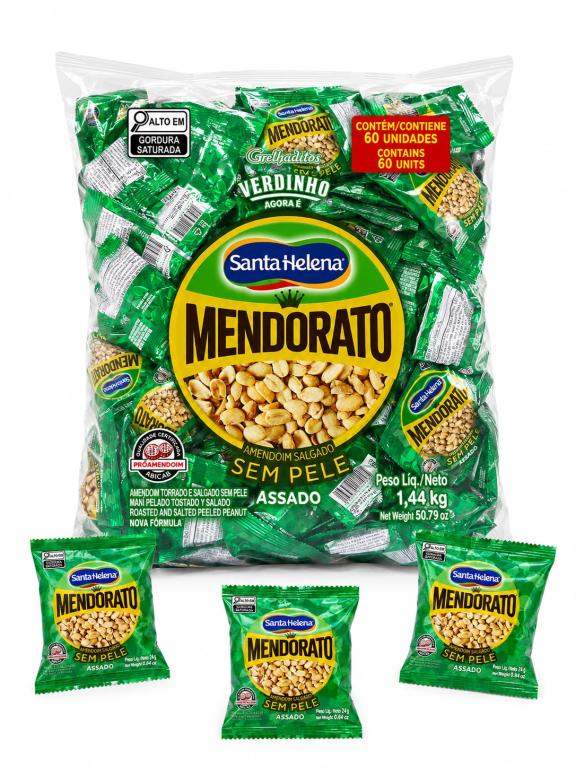 AMENDOIM 1x 1un 24g MENDORATO SALGADO SEM PELE ASSADO SANTA HELENA