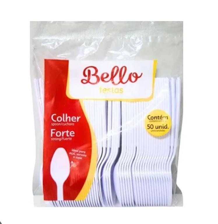 COLHER 1x 50un BRANCA DE REFEIÇÃO BELLO