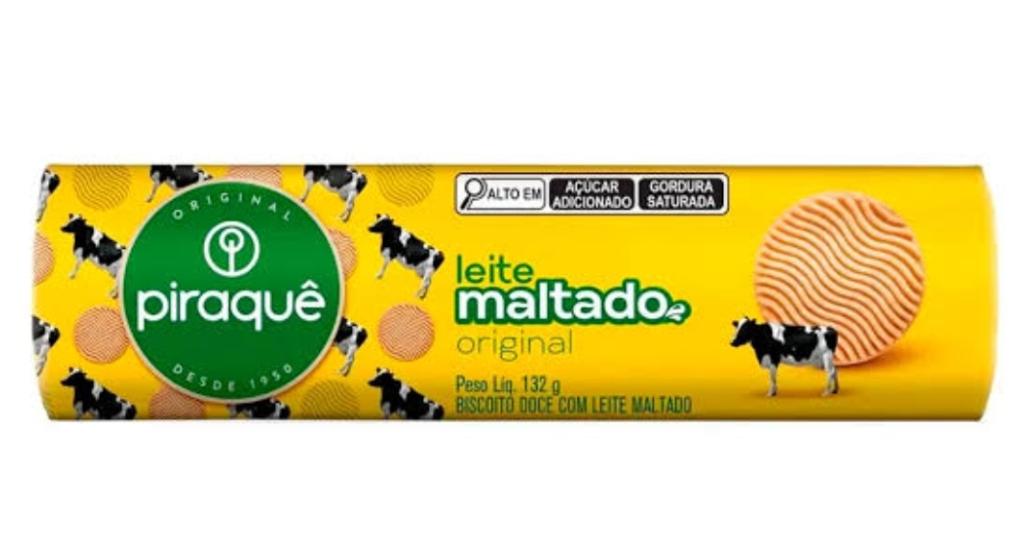 BISCOITO 2x 132g DE LEITE MALTADO TRADICIONAL PIRAQUÊ