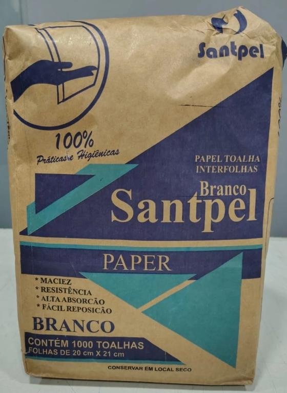 PAPEL 1x 800un 20X21 TOALHA INTERFOLHADA BRANCO SANTPEL