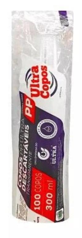 COPO 2x 100un 300ml TRANSPARENTE PP ULTRA