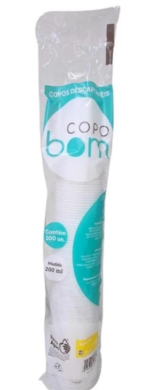 COPO 2x 100un 200ml DESCÁRTÁVEL COPOBOM