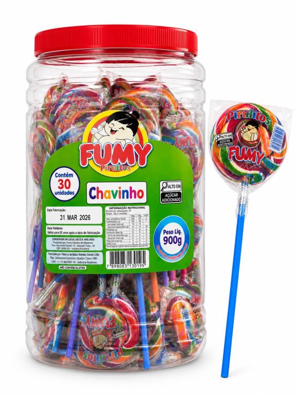 PIRULITO 2x 30un 900g CHAVINHO FUMY