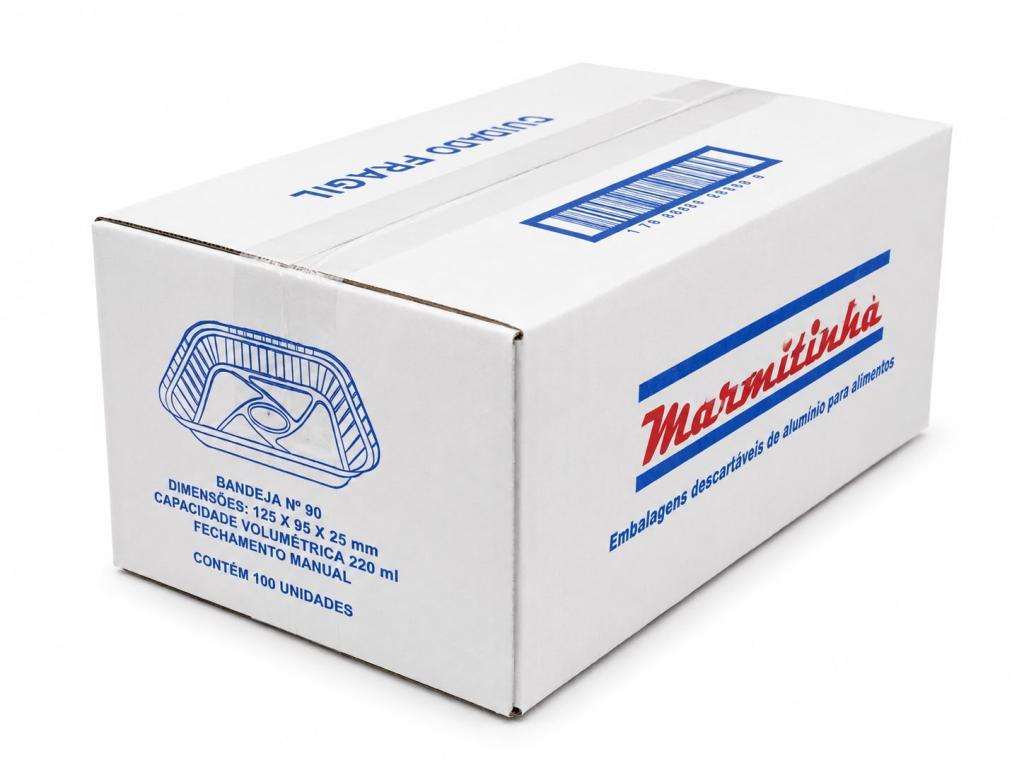 BANDEJA 10x 10un 220ml ALUMINIO MARMITINHA M90