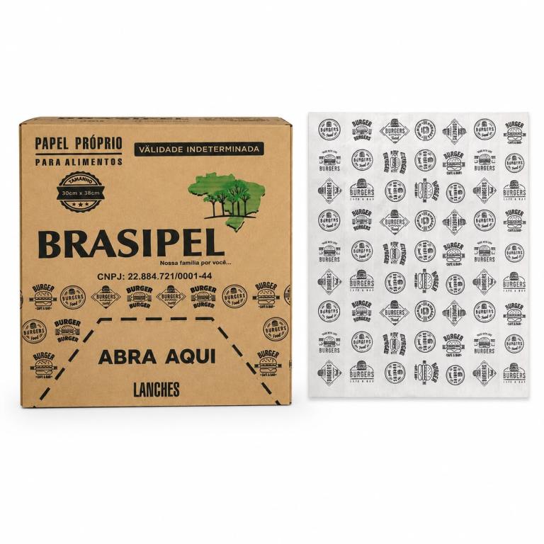 PAPEL 2x 1Kg ACOPLADO PARA LANCHE BRASIPEL