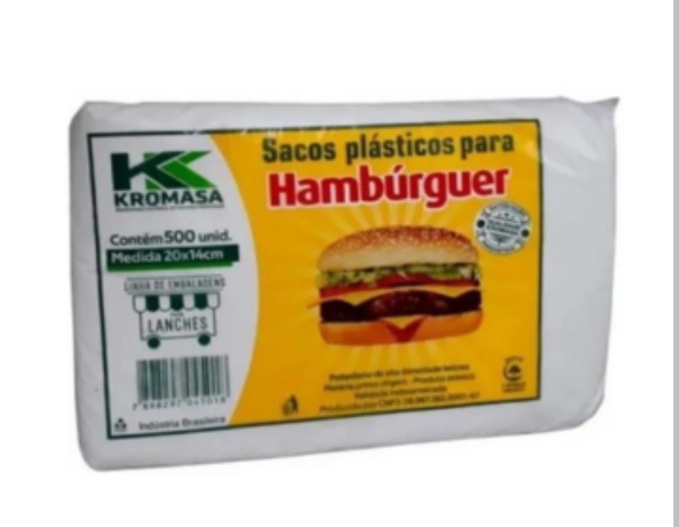 SACO 1x 500un 20X14 PARA HAMBURGUER KROMASA