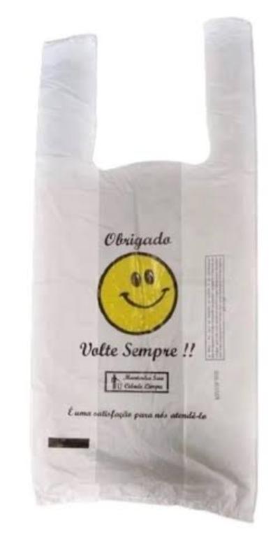 SACOLA 10x 100un 38X48 CAMISETA VOLTE SEMPRE BRANCA