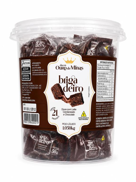 BRIGADEIRO 2x 21un 1,05Kg  DE CHOCOLATE COM DOCE DE LEITE OURO DE MINAS