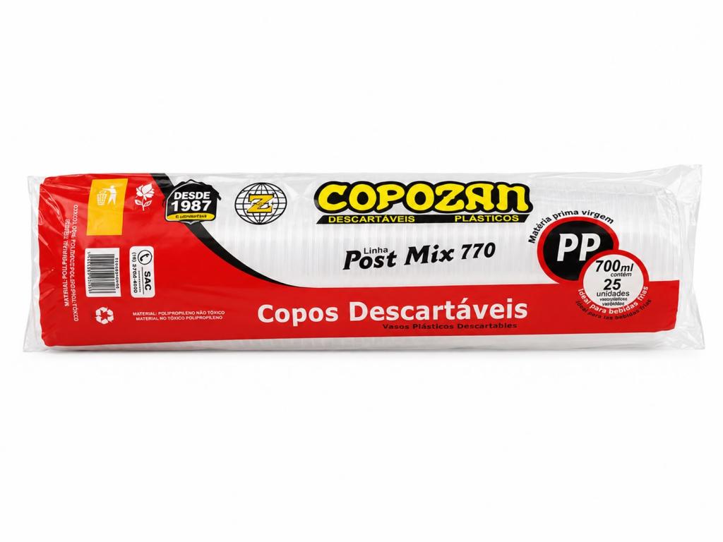 COPO 1x 25un 700ml PP TRANSPARENTE COPOZAN