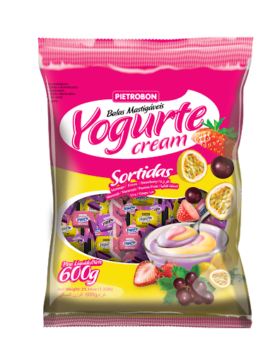 BALAS 150un 600g MACIA YOGURTE CREAM PIETROBON
