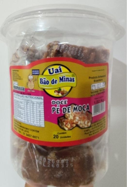 DOCE 1x 20un 1,02kg PÉ DE MOÇA BÃO DE MINAS
