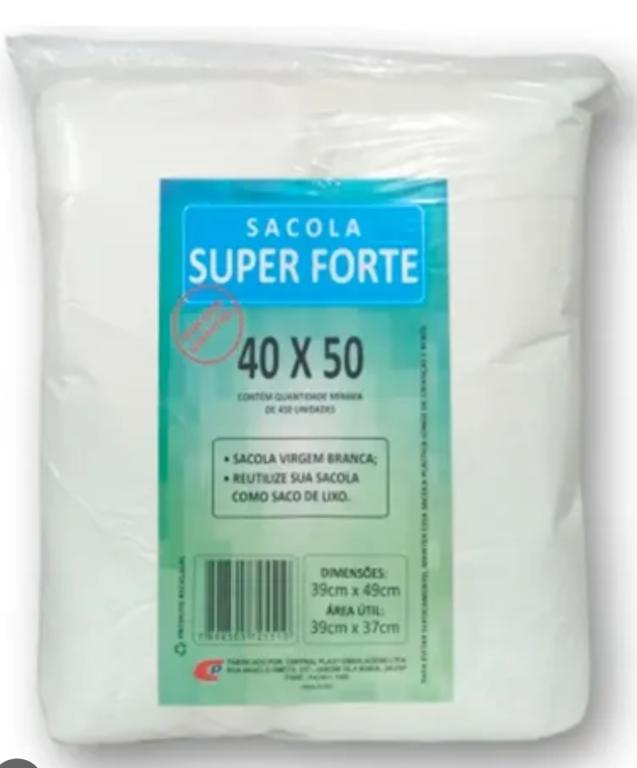SACOLA 350un 40x50 CAMISETA BRANCA SUPER FORTE GUFE