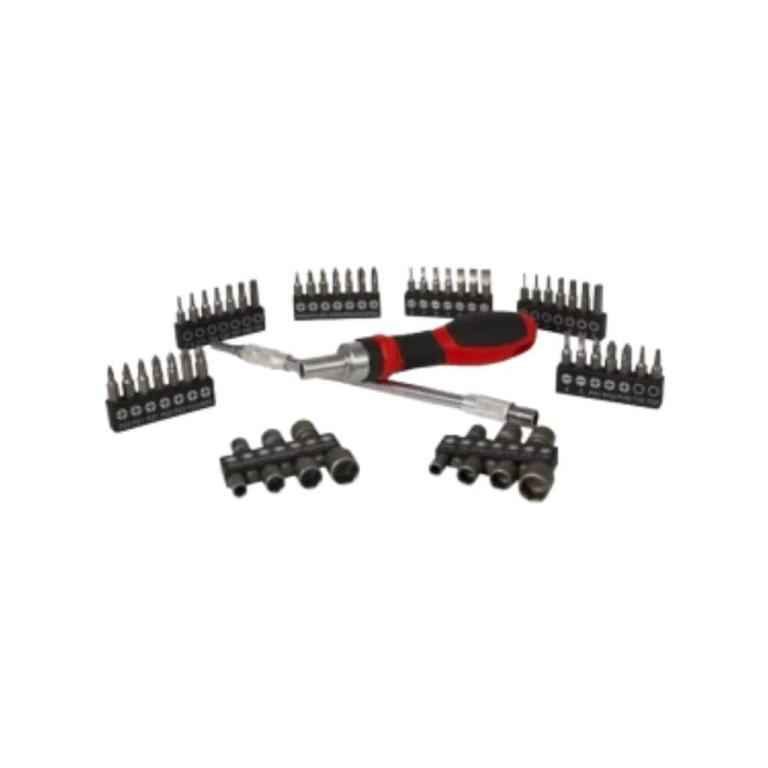 Jogo de Soquetes e Ponteiras 58 Peças com Chave Catraca Reversível e Extensor Flexível Elite