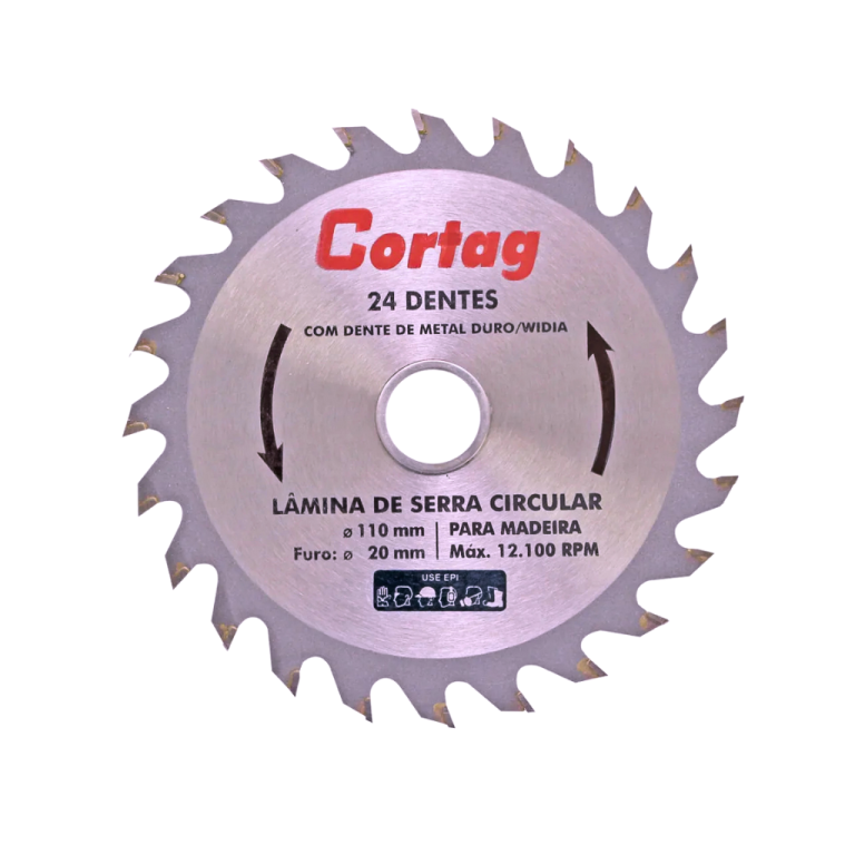 Disco 110mm - Lâmina de Serra Circular 24 Dentes Cortag