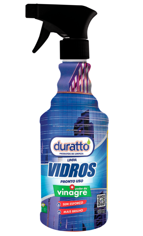 Limpa Vidros + Vinagre Pronto Uso 500ml com Gatilho Duratto