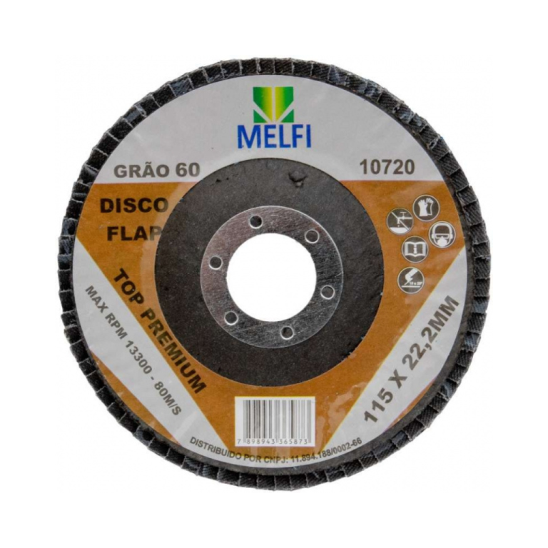 Disco Flap Top Premium Grão 60  115mm x 22,23mm (Lixa Azul)