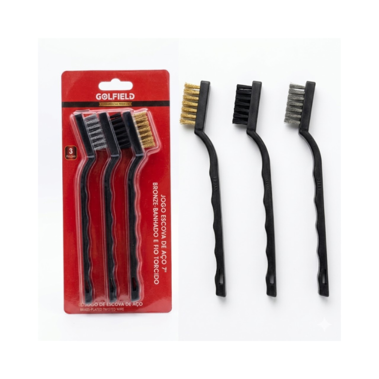ESCOVA DE ACO 7" 175MM - 3PCS GOLFIELD