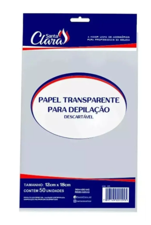 PAPEL TRANSPARENTE PARA DEPILAÇÃO 50 UN. SANTA CLARA