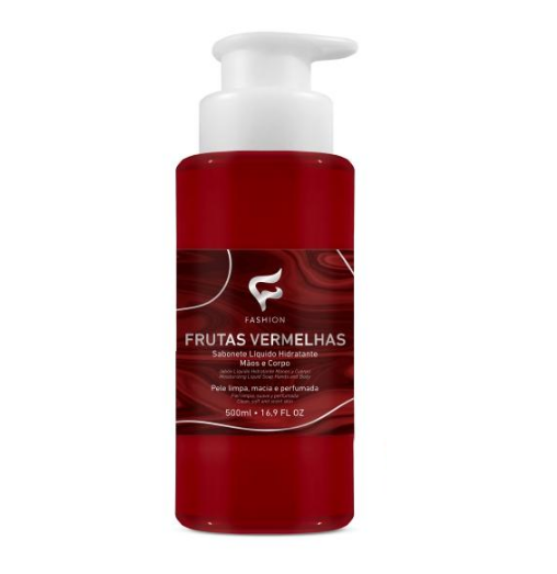 SABONETE LIQUIDO FRUTAS VERMELHAS C/ VÁLVULA FASHION 500 ML