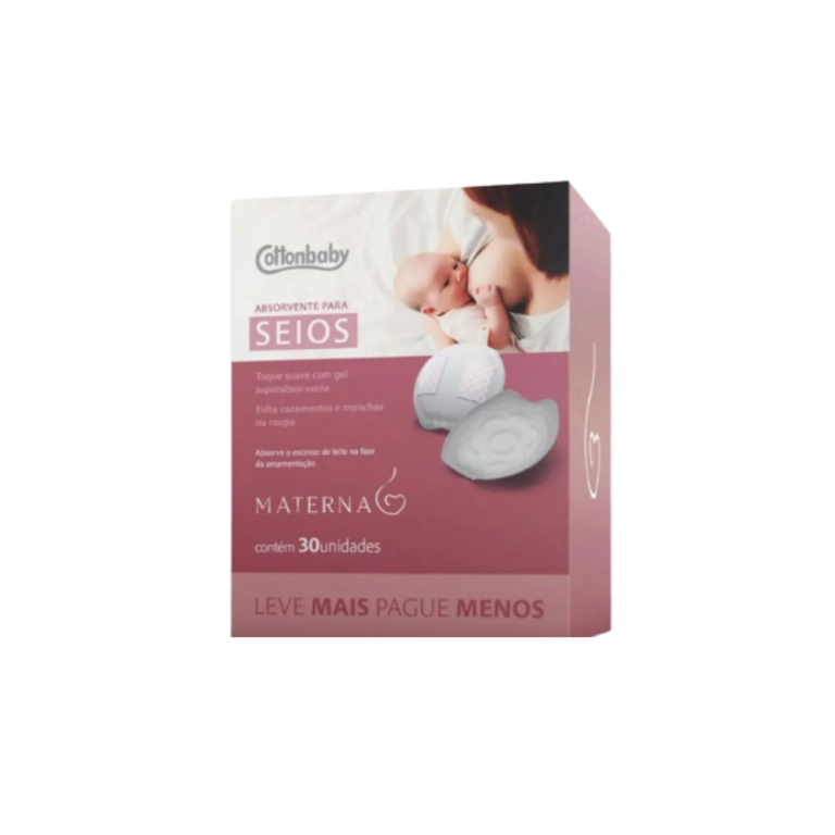 ABSORVENTE PARA SEIOS C/30 MATERNA COTTONBABY