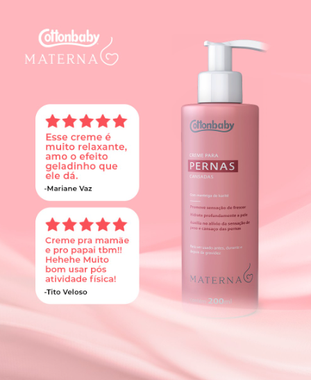 CREME PERNAS CANSADAS 200ML MATERNA COTTONBABY