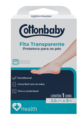 FITA TRANPARENTE PROTETORA P/ PES 2,5CMX3M COTTONBABY