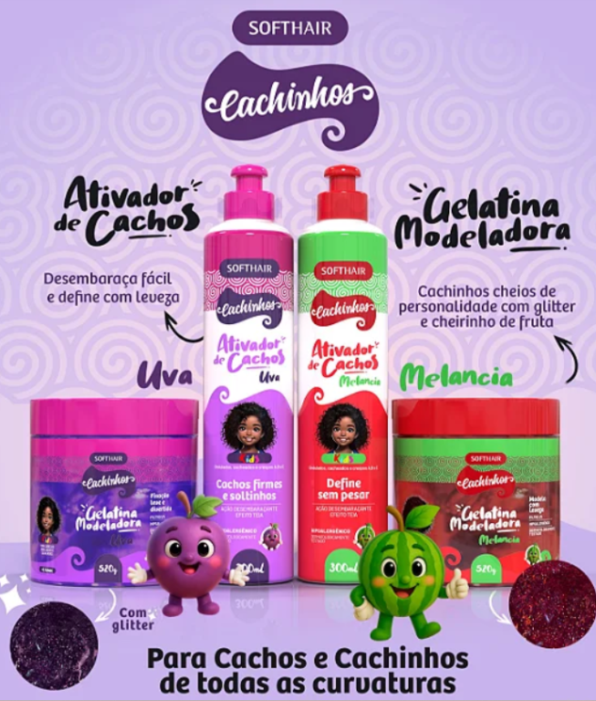 ATIVADOR CACHOS UVA KIDS 300ML SOFTHAIR