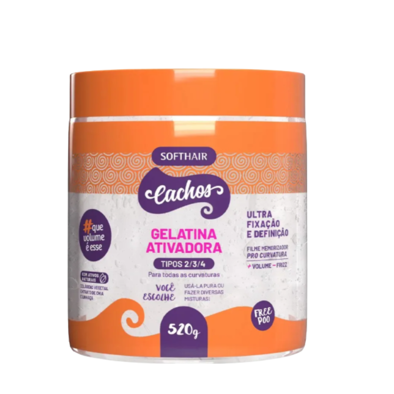GELATINA ATIVADOR DE CACHOS 520G SOFTHAIR LARANJA