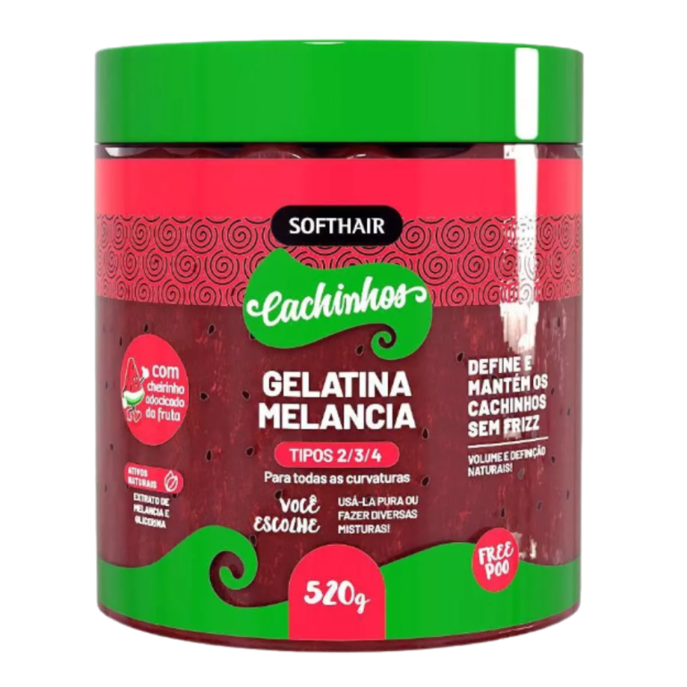 GELATINA MODELADORA MELANCIA COM GLITTER KIDS 520G SOFTHAIR