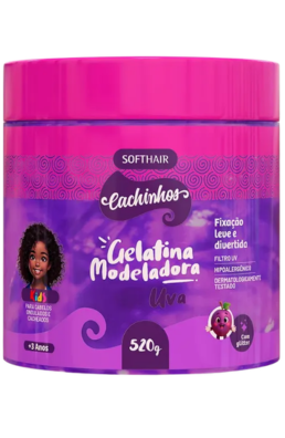 GELATINA UVA COM GLITTER KIDS 520G SOFTHAIR