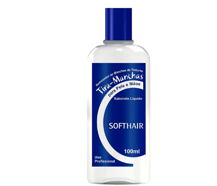 TIRA MANCHAS SABONETE LIQUIDO REMOVE MANCHAS DE TINTURA 100ML SOFTHAIR